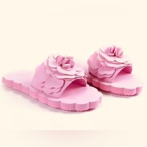 New FARM Rio Petal Pink Flower Cloud Slide Sandal Slip on Flip flops Sz 11 XL